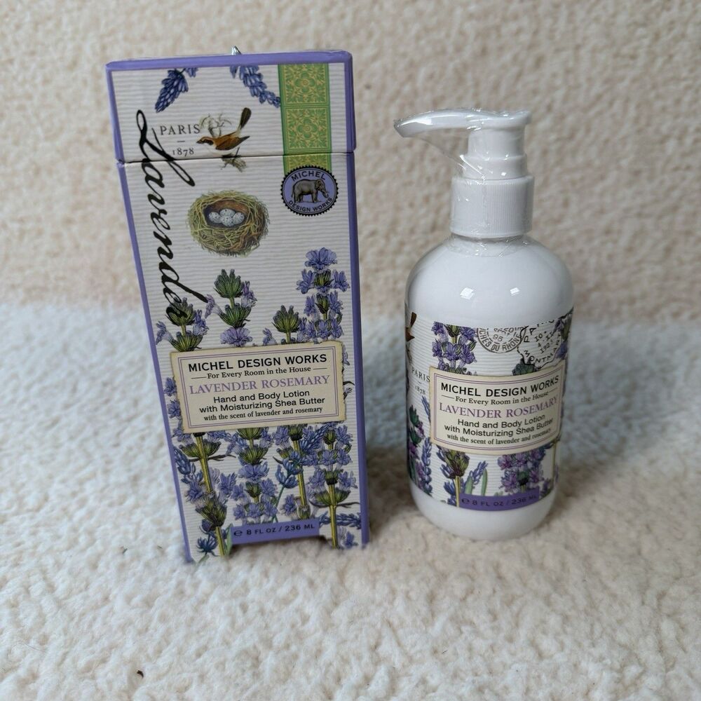 MICHEL DESIGN WORKS Hand And Body Lotion Lavender Rosemary 8 Oz 236ml New